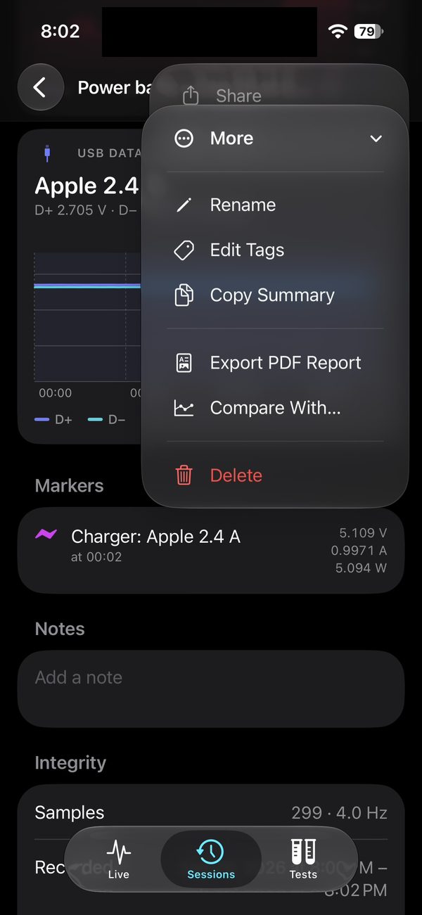 Export PDF Report in the … menu